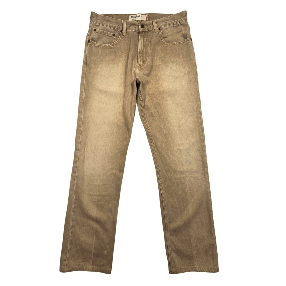 Vintage Y2K Levis 505 Jeans Men 34x34 Fits 32×32 Tan Khaki Sun Faded 100% Cotton